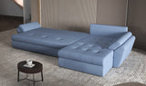 Colțar extensibil dumonde cu ladă de depozitare si sezut confortabil din spuma HR, Loana XL Enjoy Albastru 335x185 cm Fabrica