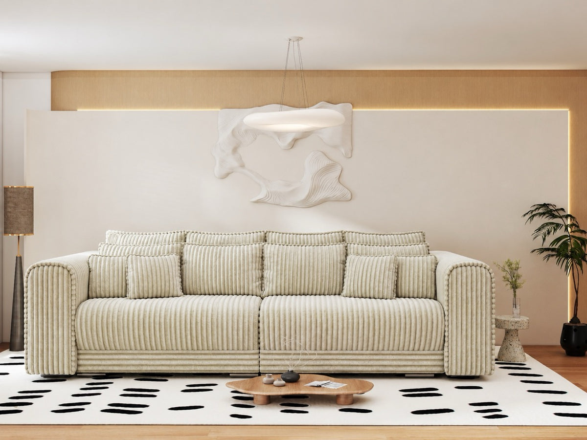 Canapea extensibilă dumonde cu ladă de depozitare Monaco XXL Tilia Bej 290x120 cm