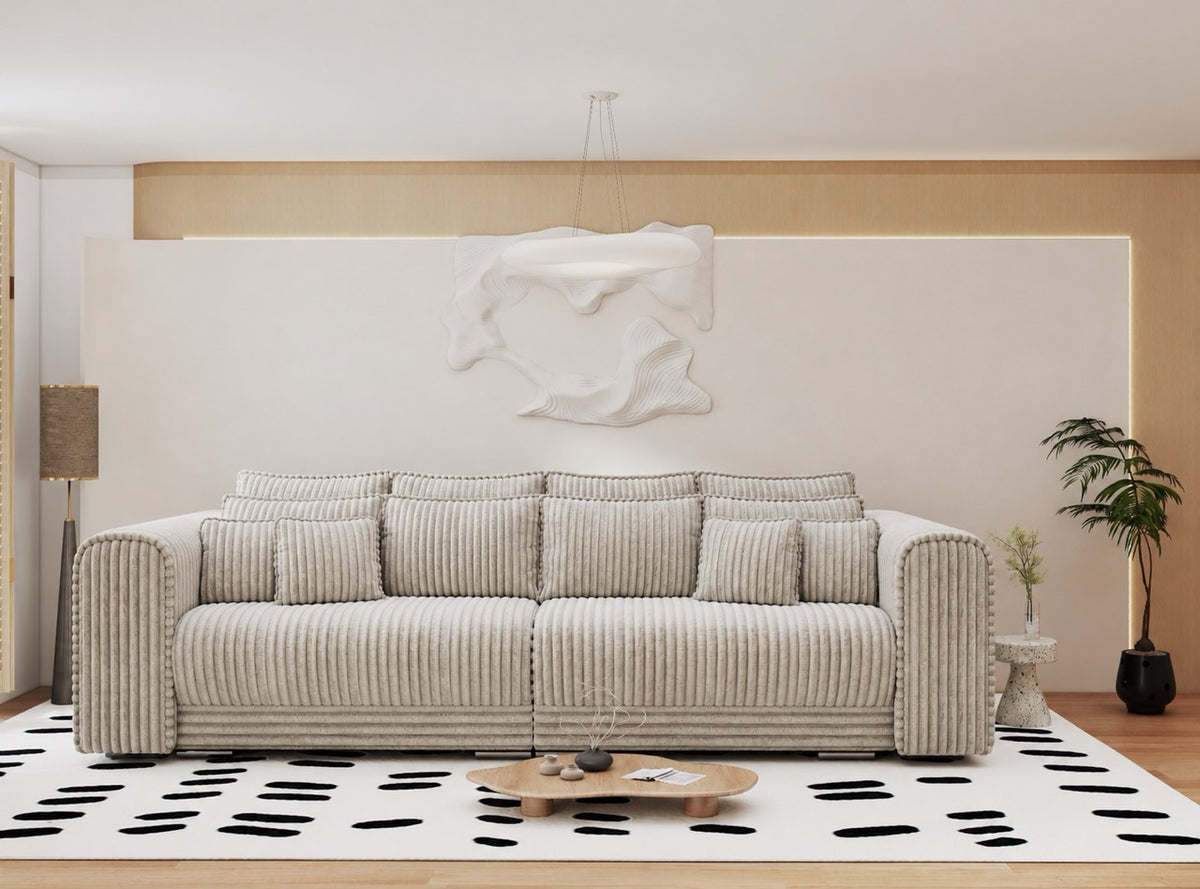 Canapea extensibilă dumonde cu ladă de depozitare Monaco XXL Tilia Capucino 290x120 cm