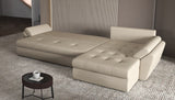 Colțar extensibil dumonde cu ladă de depozitare si sezut confortabil din spuma HR, Loana XL Enjoy Bej 335x185 cm Fabrica