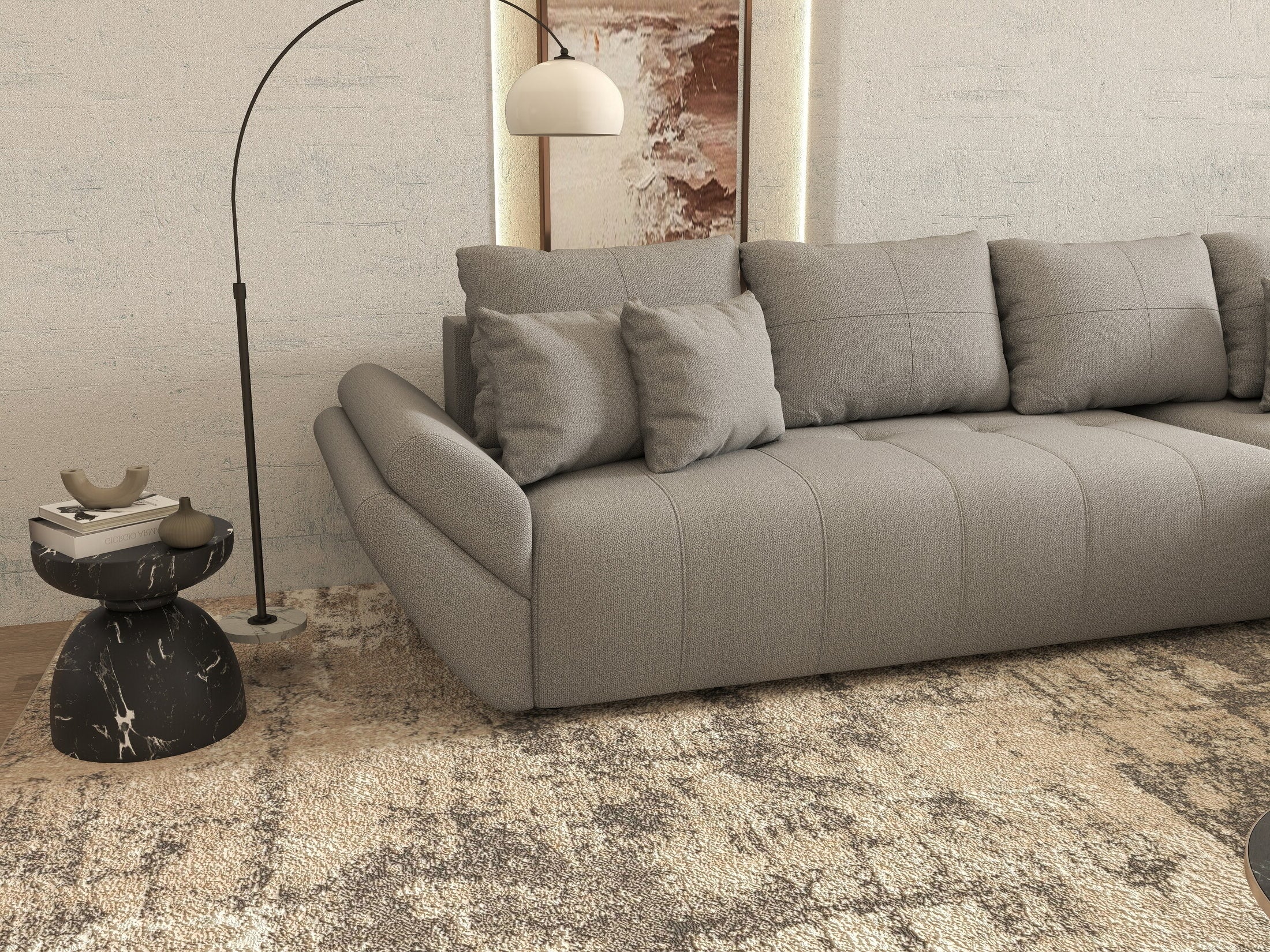 Colțar extensibil dumonde cu ladă de depozitare Berlin XL Enjoy Grey 350x185 cm II