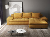 Colțar extensibil dumonde cu ladă de depozitare si sezut confortabil din spuma HR, Leonardo Zoom Mustar 255x193 cm II