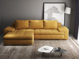 Colțar extensibil dumonde cu ladă de depozitare si sezut confortabil din spuma HR, Leonardo Zoom Mustar 255x193 cm