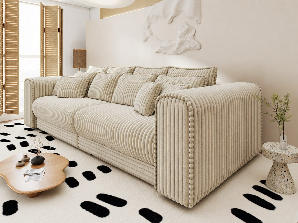 Canapea extensibilă dumonde cu ladă de depozitare Monaco XXL Tilia Bej 290x120 cm