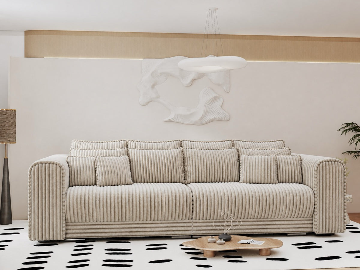 Canapea extensibilă dumonde cu ladă de depozitare Monaco XXL Tilia Capucino 290x120 cm