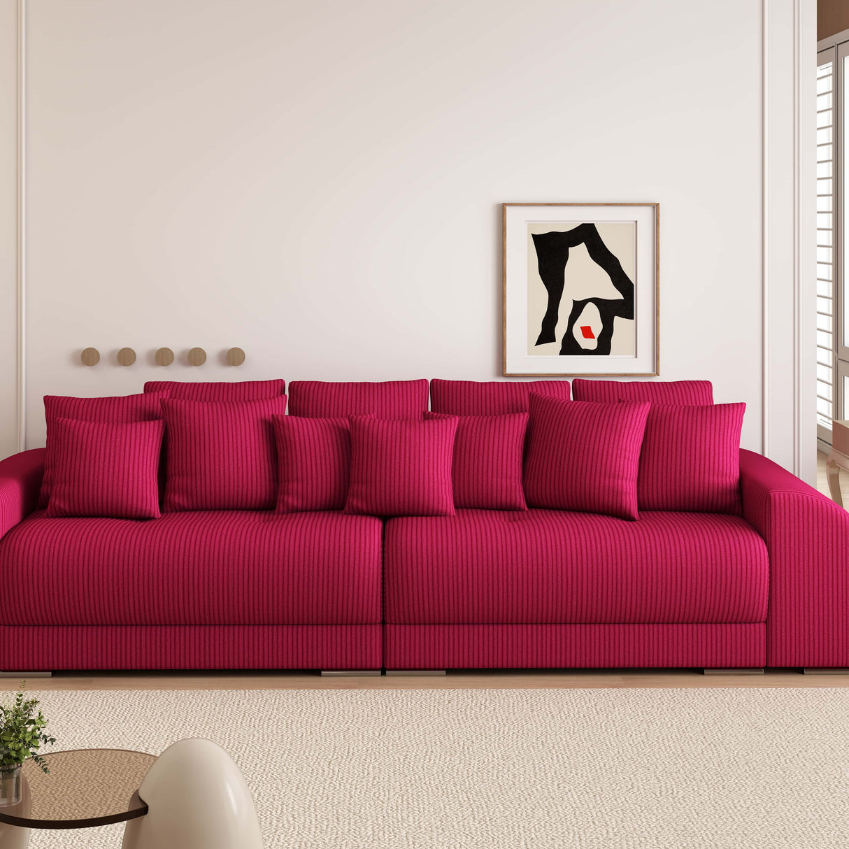 Canapea extensibilă dumonde cu 2 lăzi de depozitare si sezut confortabil din spuma HR, Verona Red Wine 310x100 cm Fabrica