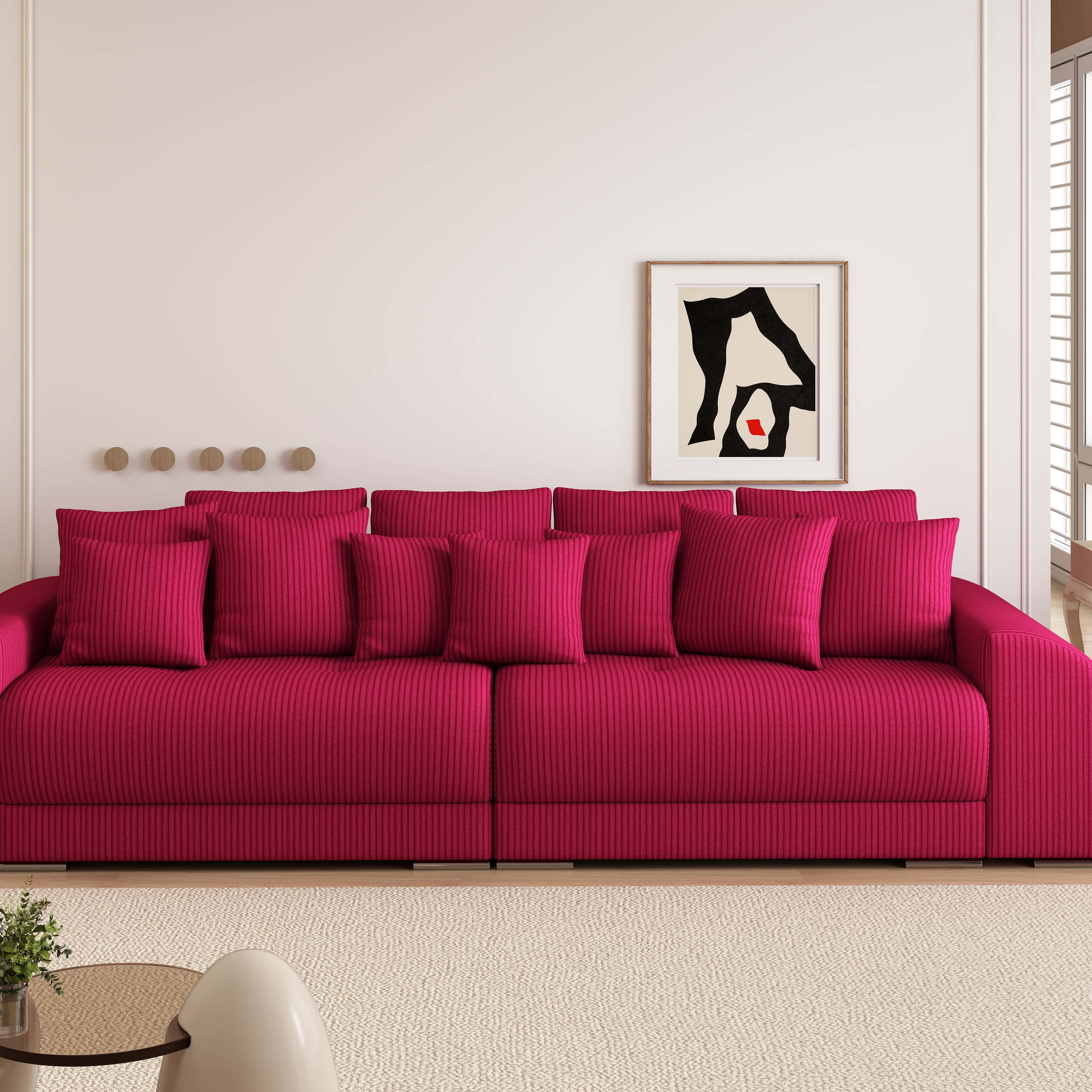 Canapea extensibilă dumonde cu 2 lăzi de depozitare si sezut confortabil din spuma HR, Verona Red Wine 310x100 cm Fabrica