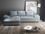 Colțar extensibil dumonde cu ladă de depozitare si sezut confortabil din spuma HR, Leonardo Zoom Gri Mint 255x193 cm