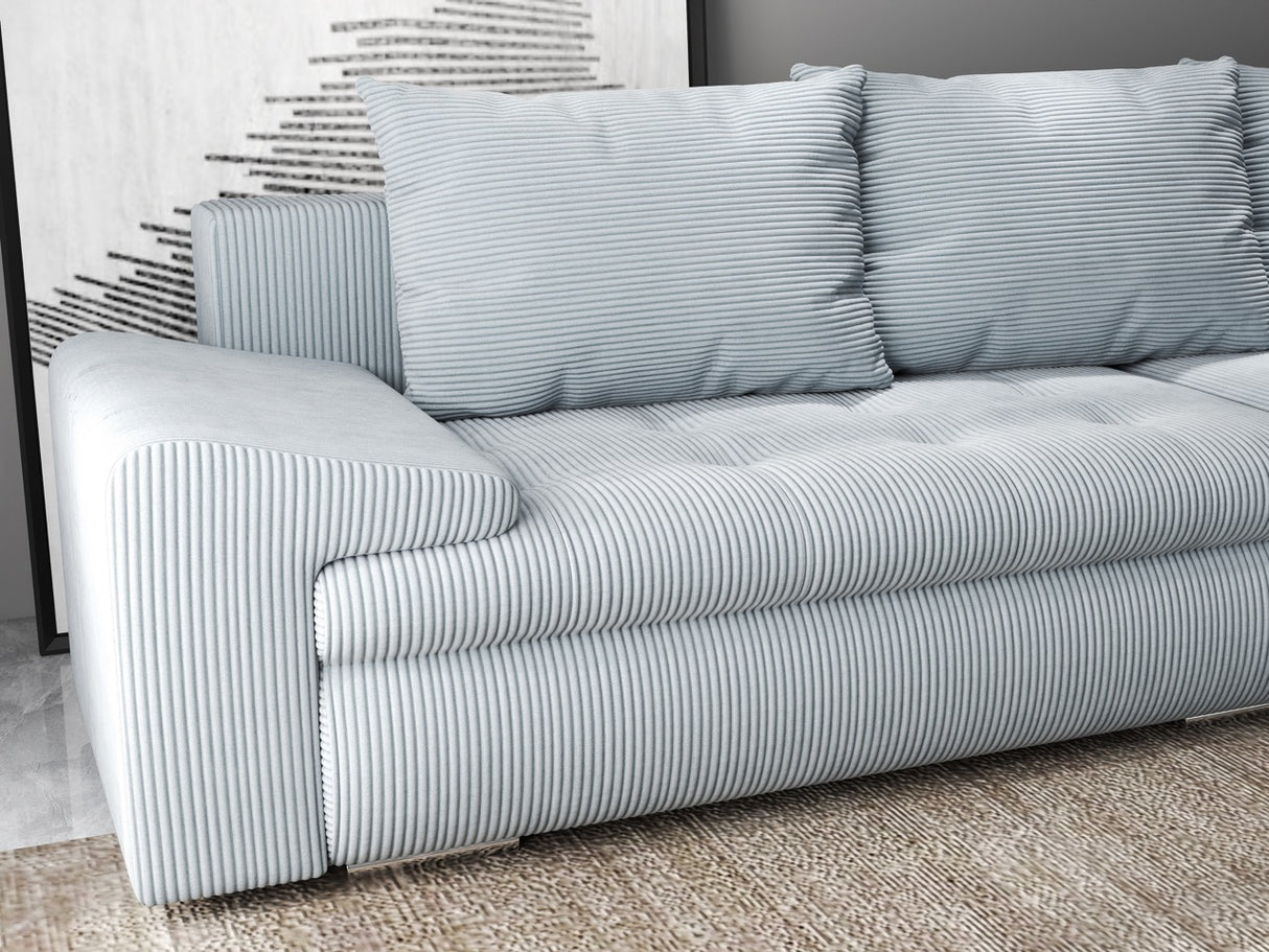 Colțar extensibil dumonde cu ladă de depozitare si sezut confortabil din spuma HR, Leonardo Zoom Gri Mint 255x193 cm II