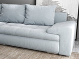 Colțar extensibil dumonde cu ladă de depozitare si sezut confortabil din spuma HR, Leonardo Zoom Gri Mint 255x193 cm
