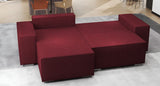 Colțar extensibil dumonde cu ladă de depozitare si sezut confortabil din spuma HR, Dream Enjoy Rosu 290x185 cm Fabrica