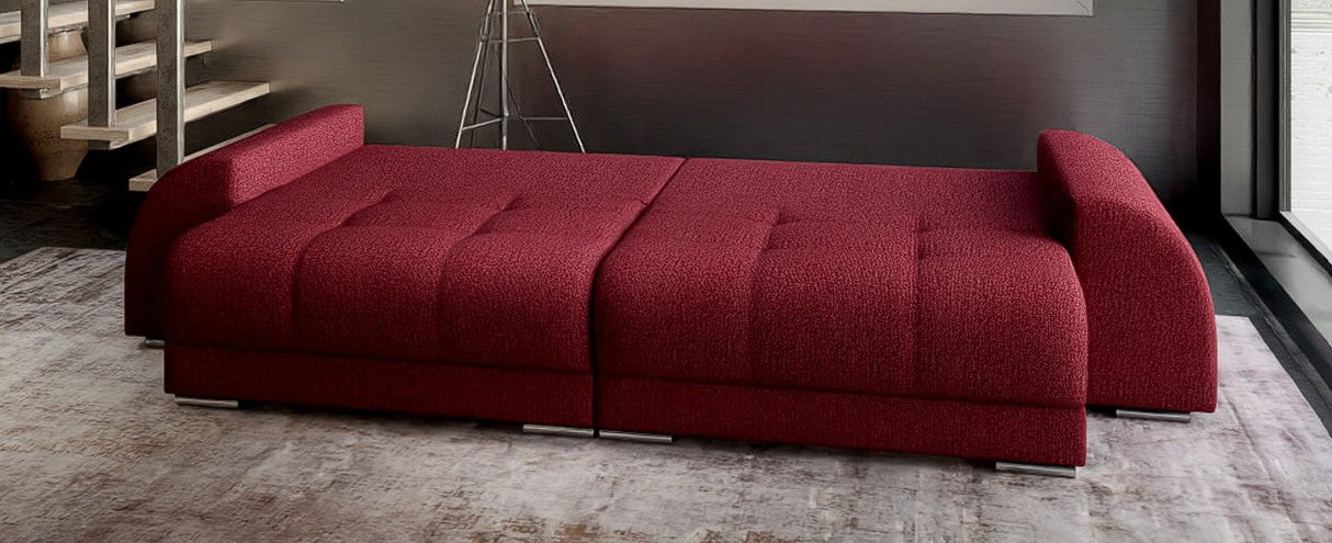 Canapea extensibilă dumonde cu 2 lăzi de depozitare si sezut confortabil din spuma HR, Big Sofa Verona Enjoy Lux Red 310x100 cm Fabrica