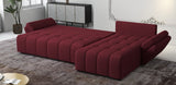 Colțar extensibil dumonde cu ladă de depozitare si sezut confortabil din spuma HR, Berlin XL Enjoy Lux Red 350x185 cm II Fabrica