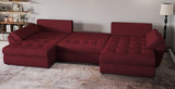 Colțar extensibil dumonde cu ladă de depozitare si sezut confortabil din spuma HR, Loana Enjoy Red U 355x185 cm Fabrica