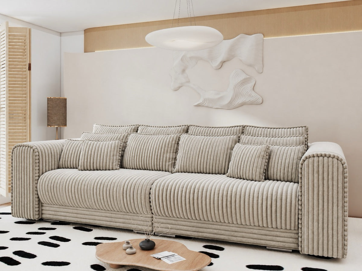 Canapea extensibilă dumonde cu ladă de depozitare Monaco XXL Tilia Capucino 290x120 cm