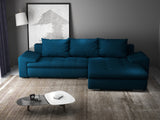 Colțar extensibil dumonde cu ladă de depozitare si sezut confortabil din spuma HR, Leonardo Enjoy Verde Petrol 255x193 cm II