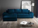Colțar extensibil dumonde cu ladă de depozitare si sezut confortabil din spuma HR, Leonardo Enjoy Verde Petrol 255x193 cm