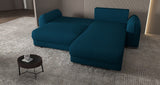 Colțar extensibil dumonde cu ladă de depozitare si sezut confortabil din spuma HR, Denver Enjoy Verde Petrol 275x185 cm II Fabrica