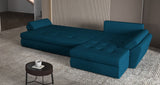Colțar extensibil dumonde cu ladă de depozitare si sezut confortabil din spuma HR, Loana XL Enjoy Verde Petrol 335x185 cm Fabrica