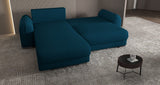 Colțar extensibil dumonde cu ladă de depozitare si sezut confortabil din spuma HR, Denver Enjoy Verde Petrol 275x185 cm Fabrica