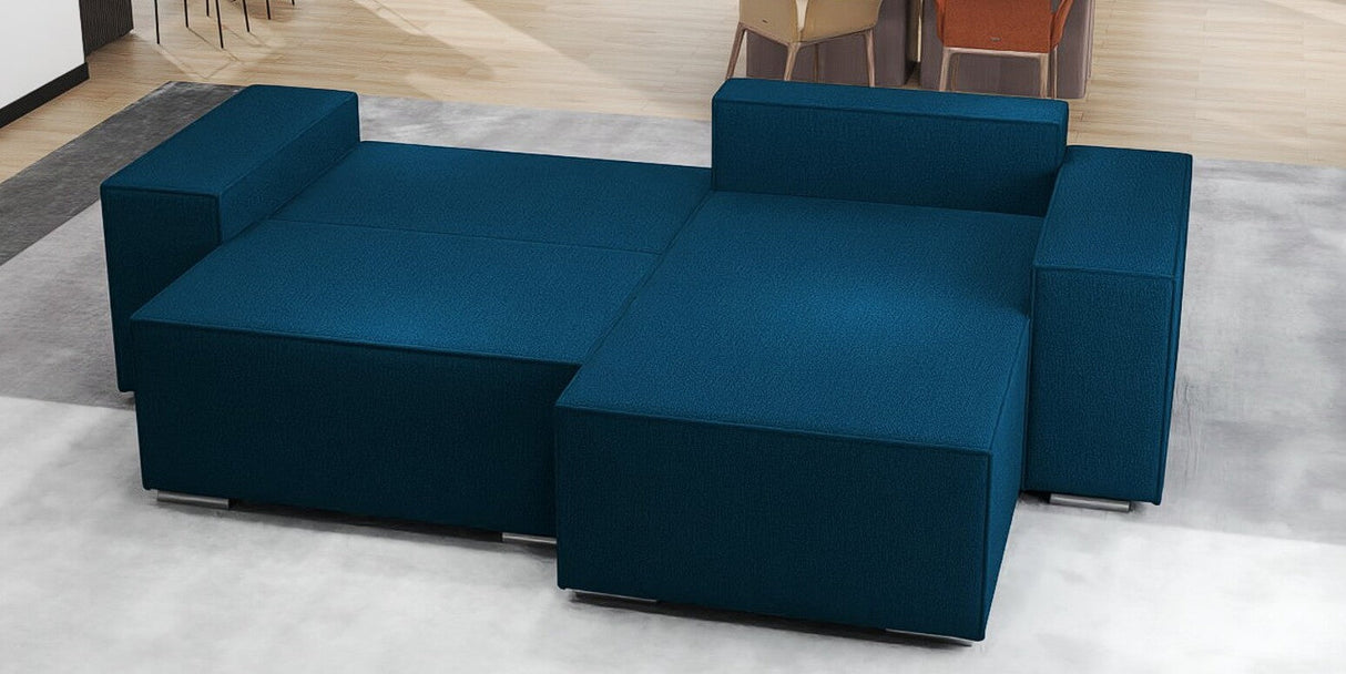 Colțar extensibil dumonde cu ladă de depozitare si sezut confortabil din spuma HR, Dream Enjoy Verde Petrol 290x185 cm II Fabrica