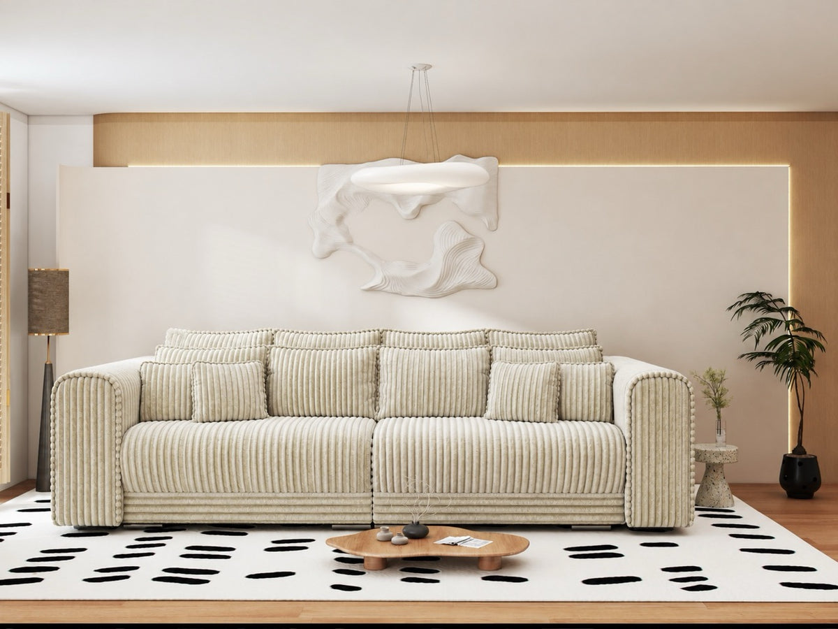 Canapea extensibilă dumonde cu ladă de depozitare Monaco XXL Tilia Bej 290x120 cm