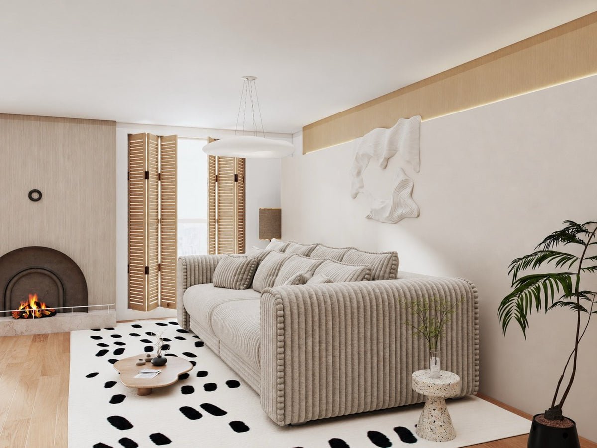 Canapea extensibilă dumonde cu ladă de depozitare Monaco XXL Tilia Capucino 290x120 cm