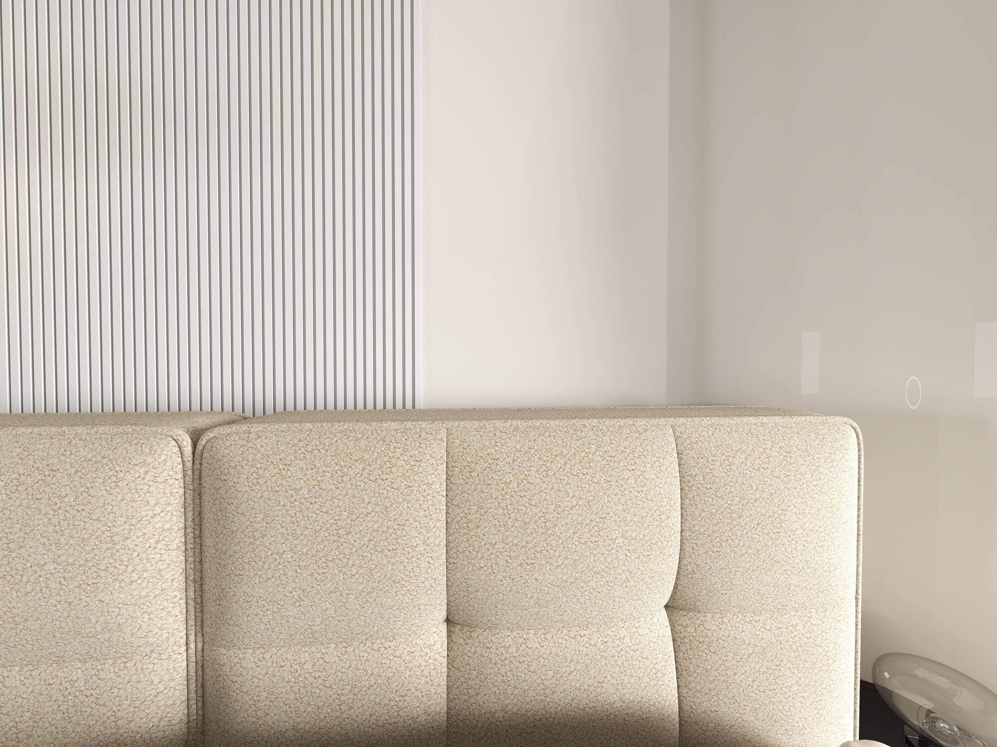 Pat dormitor dumonde, tapitat bej, Vegas 180x200 cm, somiera rabatabila inclusa, spatiu depozitare