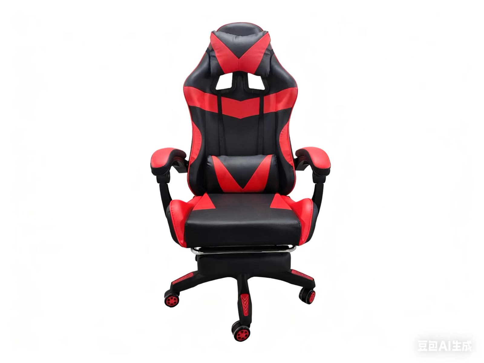 Scaun gaming Dumonde EXODUS, mecanism multifuncțional, ecopiele, suport picioare, rosu/negru