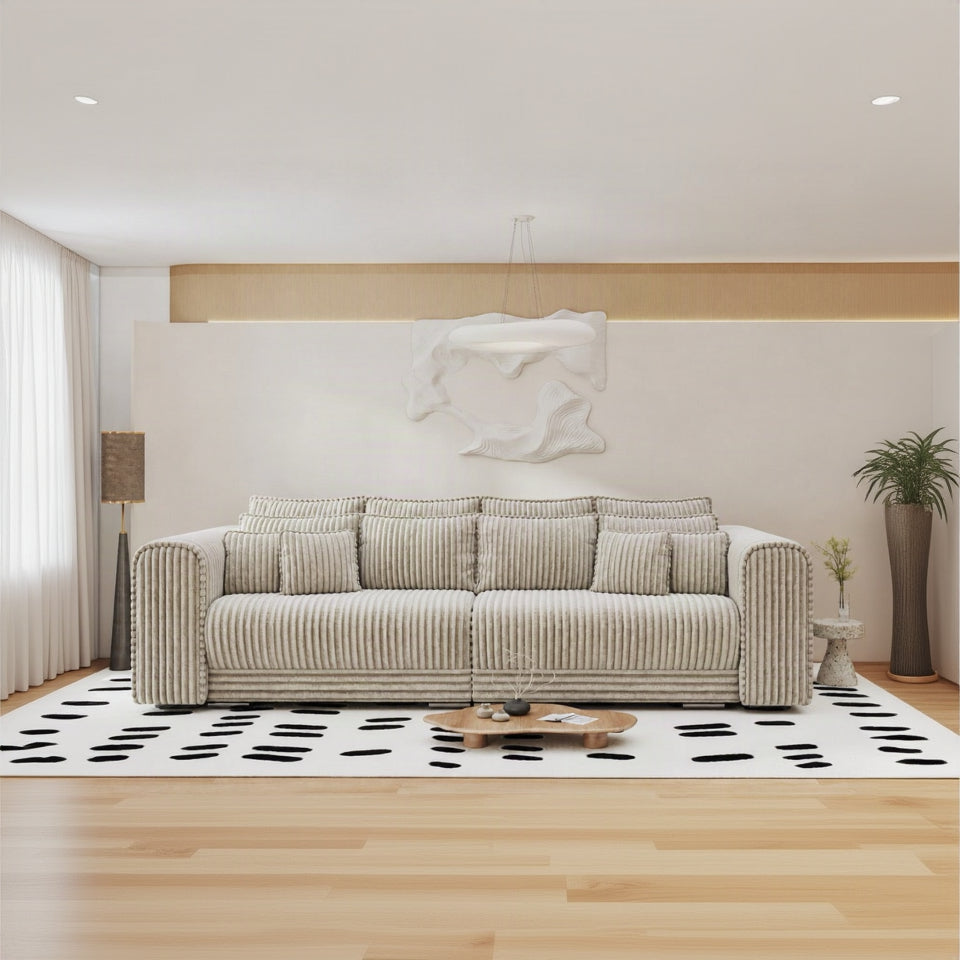 Canapea extensibilă dumonde cu ladă de depozitare Monaco XXL Tilia Capucino 290x120 cm