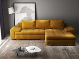 Colțar extensibil dumonde cu ladă de depozitare si sezut confortabil din spuma HR, Leonardo Ambience Mustar 255x193 cm II