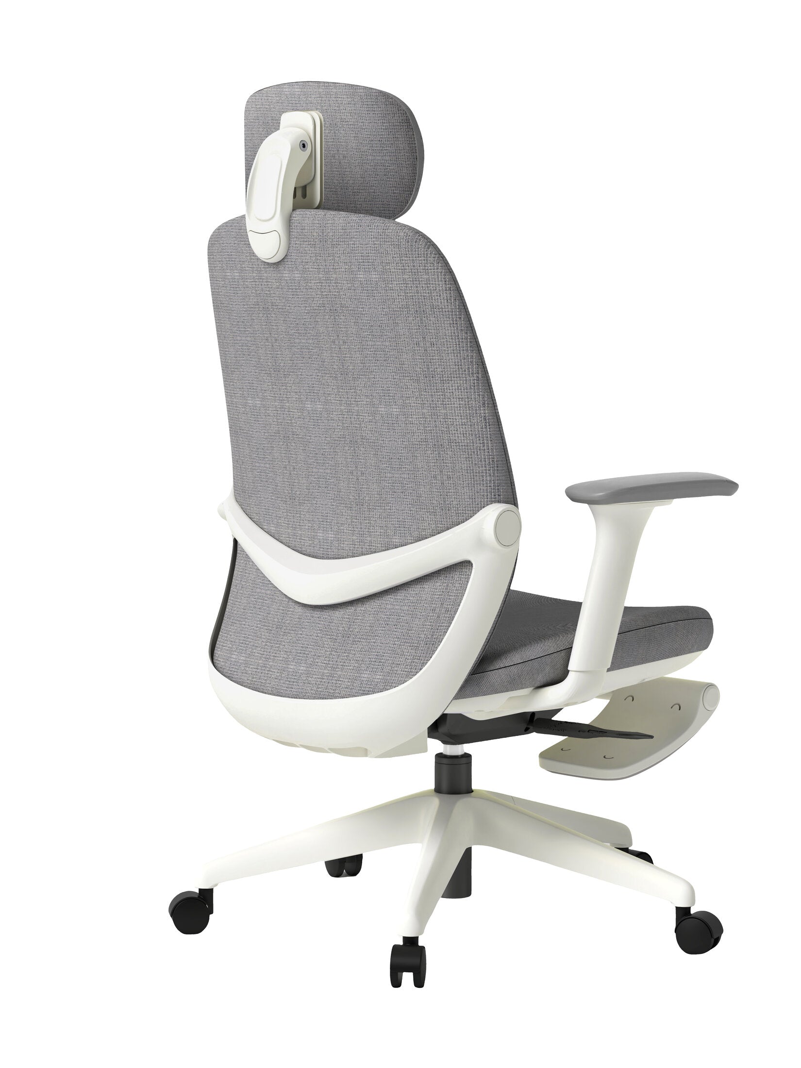 Scaun ergonomic profesional modern Senda dumonde, tetiera reglabila 2D, cotiere reglabile 3D ultra moi, mecanism multifunctional inclinare/blocare, suport picioare, gri