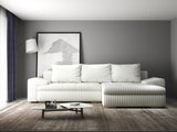 Colțar extensibil dumonde cu ladă de depozitare si sezut confortabil din spuma HR, Leonardo Ambience Alb 255x193 cm II