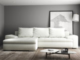 Colțar extensibil dumonde cu ladă de depozitare si sezut confortabil din spuma HR, Leonardo Ambience Alb 255x193 cm