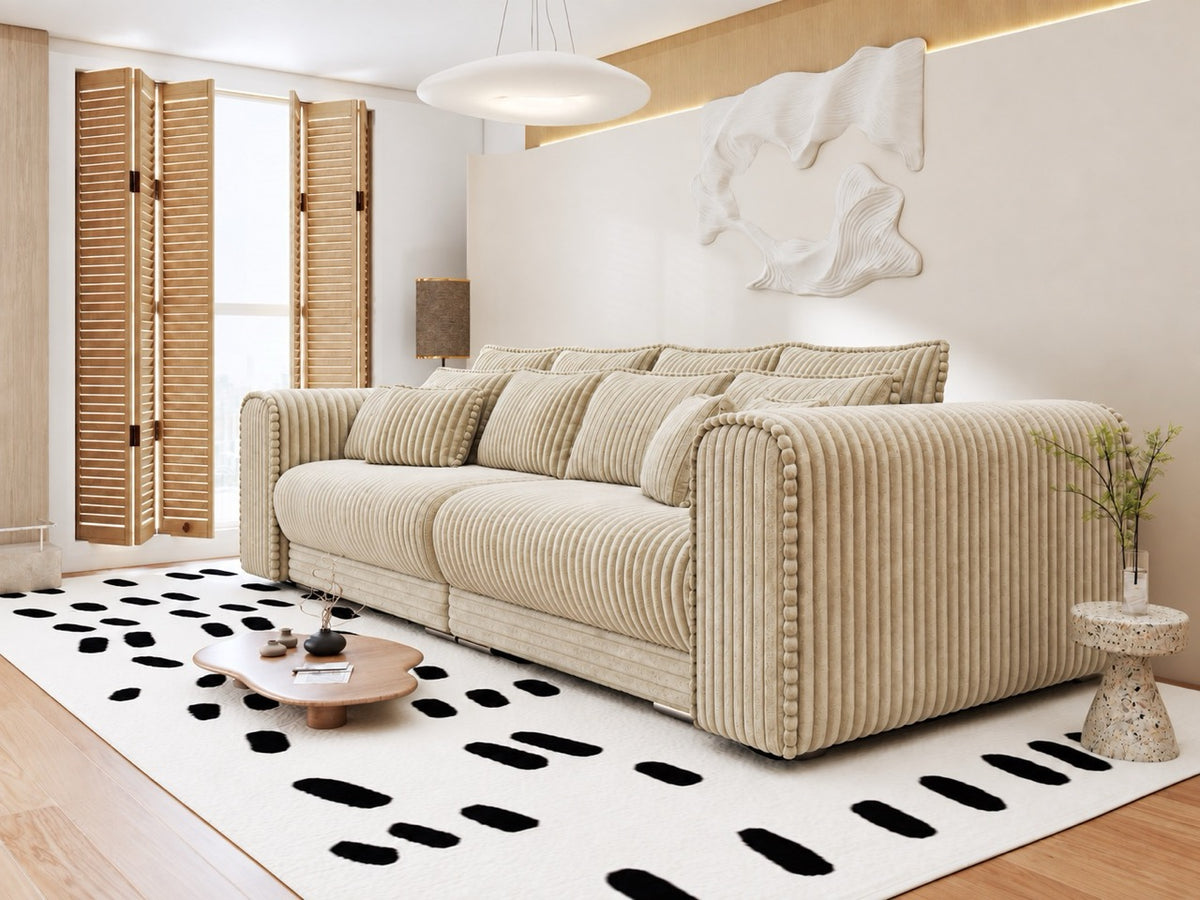 Canapea extensibilă dumonde cu ladă de depozitare Monaco XXL Tilia Bej 290x120 cm