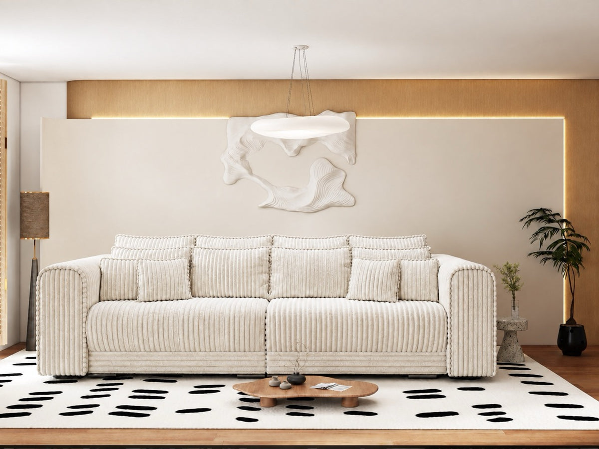Canapea extensibilă dumonde cu ladă de depozitare Monaco XXL Tilia Crem 290x120 cm