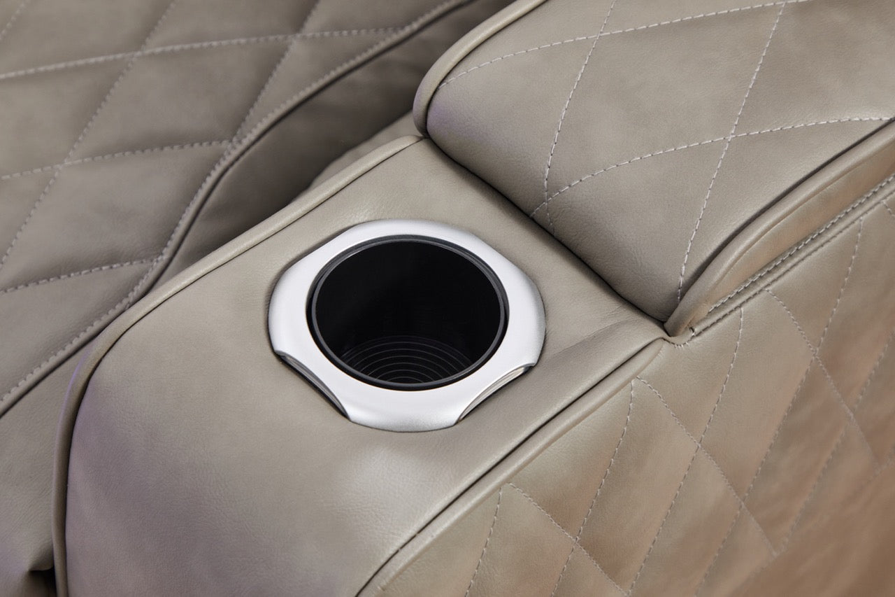 Set canapele dumonde 3+2+1, reclinere electrice, incarcare wireless, USB-C, suport pahare incalzite, lumini LED Selvar