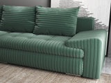 Colțar extensibil dumonde cu ladă de depozitare si sezut confortabil din spuma HR, Leonardo Ambience Verde 255x193 cm