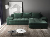 Colțar extensibil dumonde cu ladă de depozitare si sezut confortabil din spuma HR, Leonardo Ambience Verde 255x193 cm II