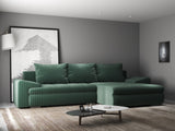 Colțar extensibil dumonde cu ladă de depozitare si sezut confortabil din spuma HR, Leonardo Ambience Verde 255x193 cm II