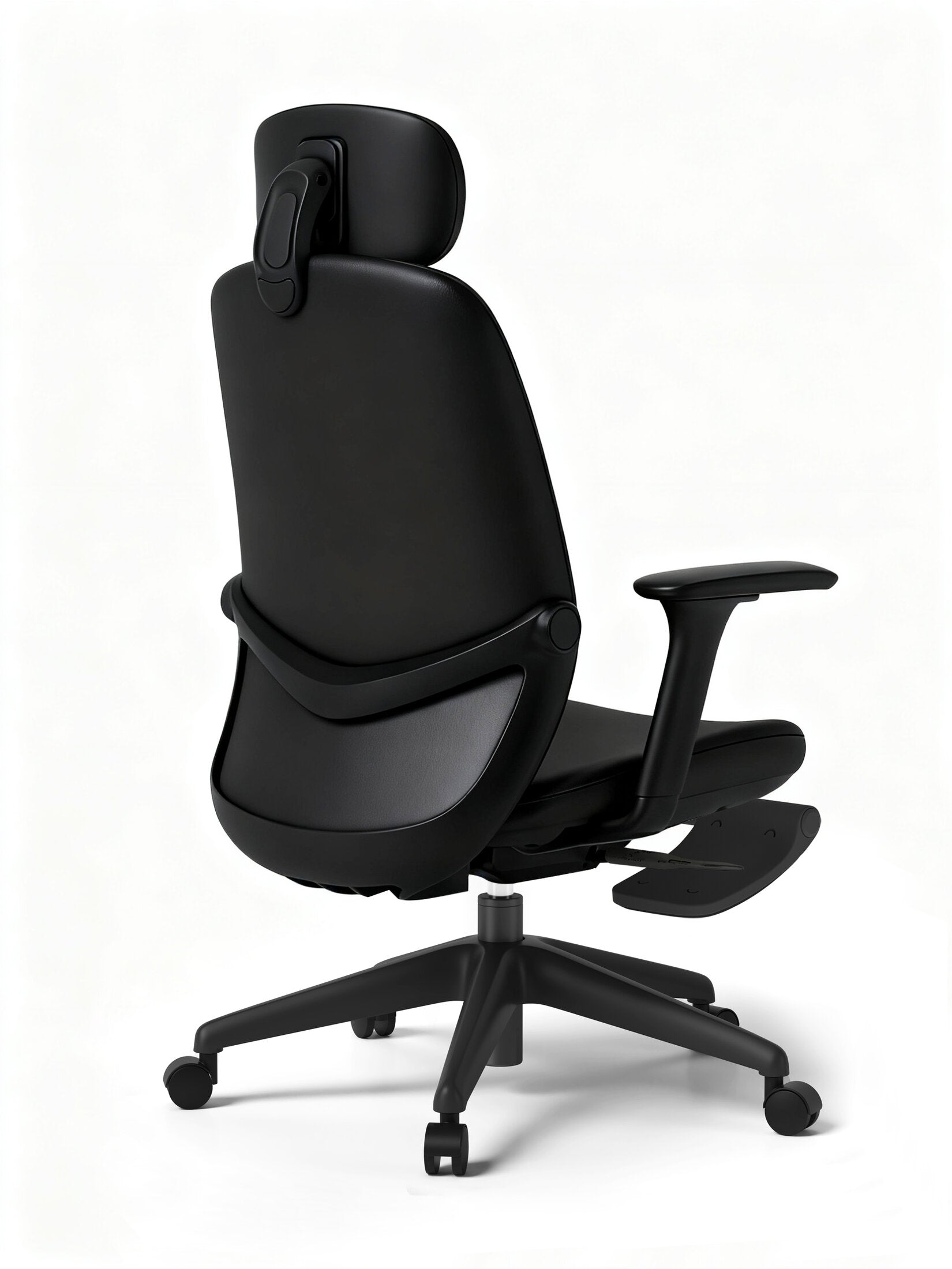 Scaun ergonomic profesional modern Senda dumonde, tetiera reglabila 2D, cotiere reglabile 3D ultra moi, mecanism multifunctional inclinare/blocare, suport picioare, negru