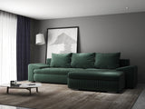 Colțar extensibil dumonde cu ladă de depozitare si sezut confortabil din spuma HR, Leonardo Ambience Verde 255x193 cm II