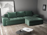 Colțar extensibil dumonde cu ladă de depozitare si sezut confortabil din spuma HR, Leonardo Ambience Verde 255x193 cm II