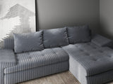 Colțar extensibil dumonde cu ladă de depozitare si sezut confortabil din spuma HR, Leonardo Ambience Gri 255x193 cm II