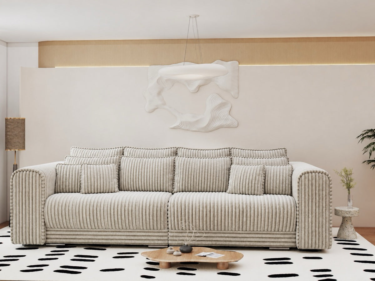 Canapea extensibilă dumonde cu ladă de depozitare Monaco XXL Tilia Capucino 290x120 cm