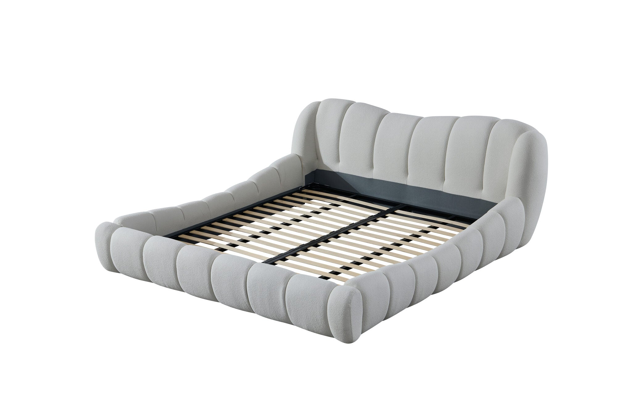 Pat dormitor dumonde, tapitat alb Royal 180x200 cm