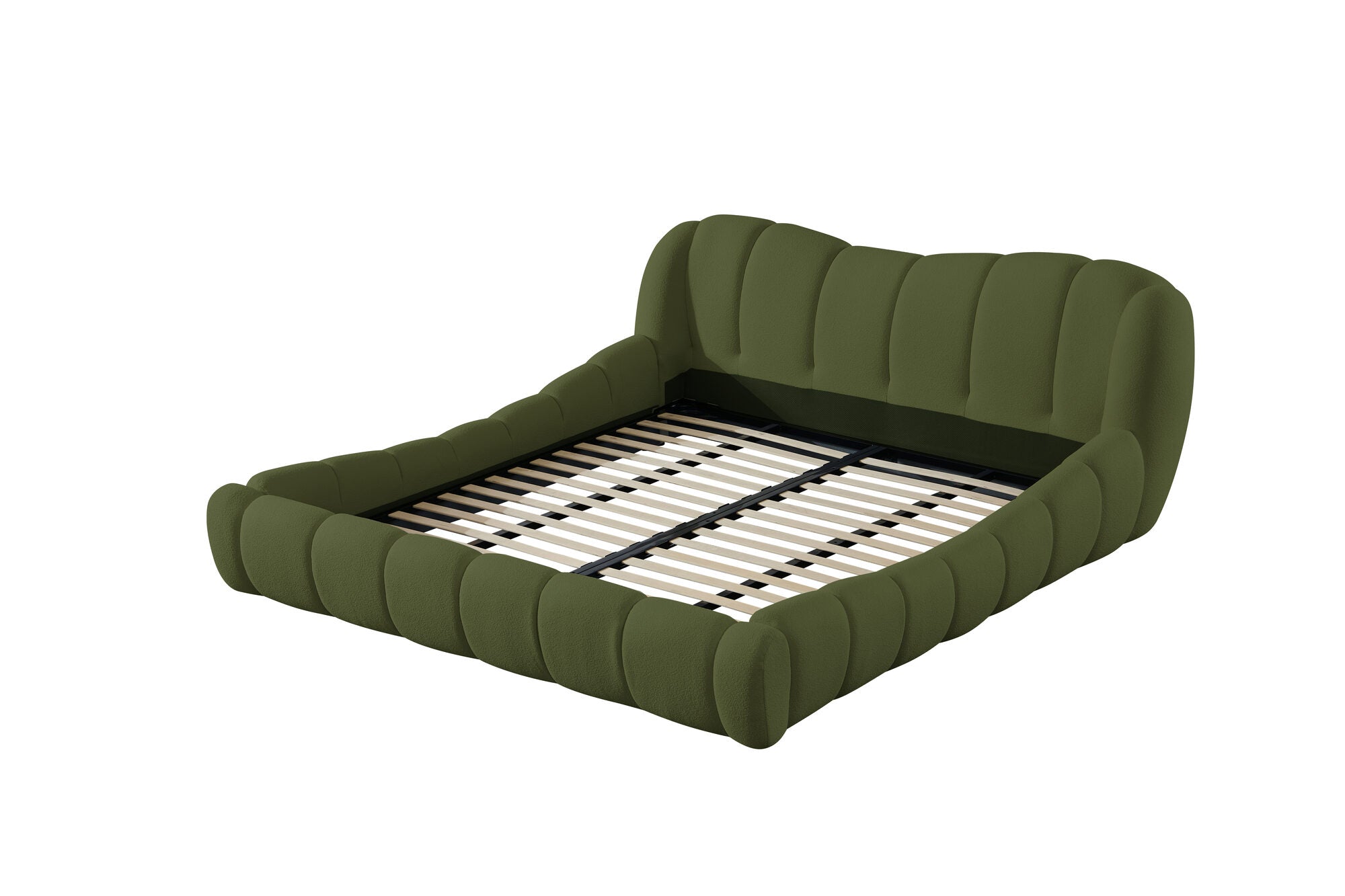 Pat dormitor dumonde, tapitat verde Royal 180x200 cm