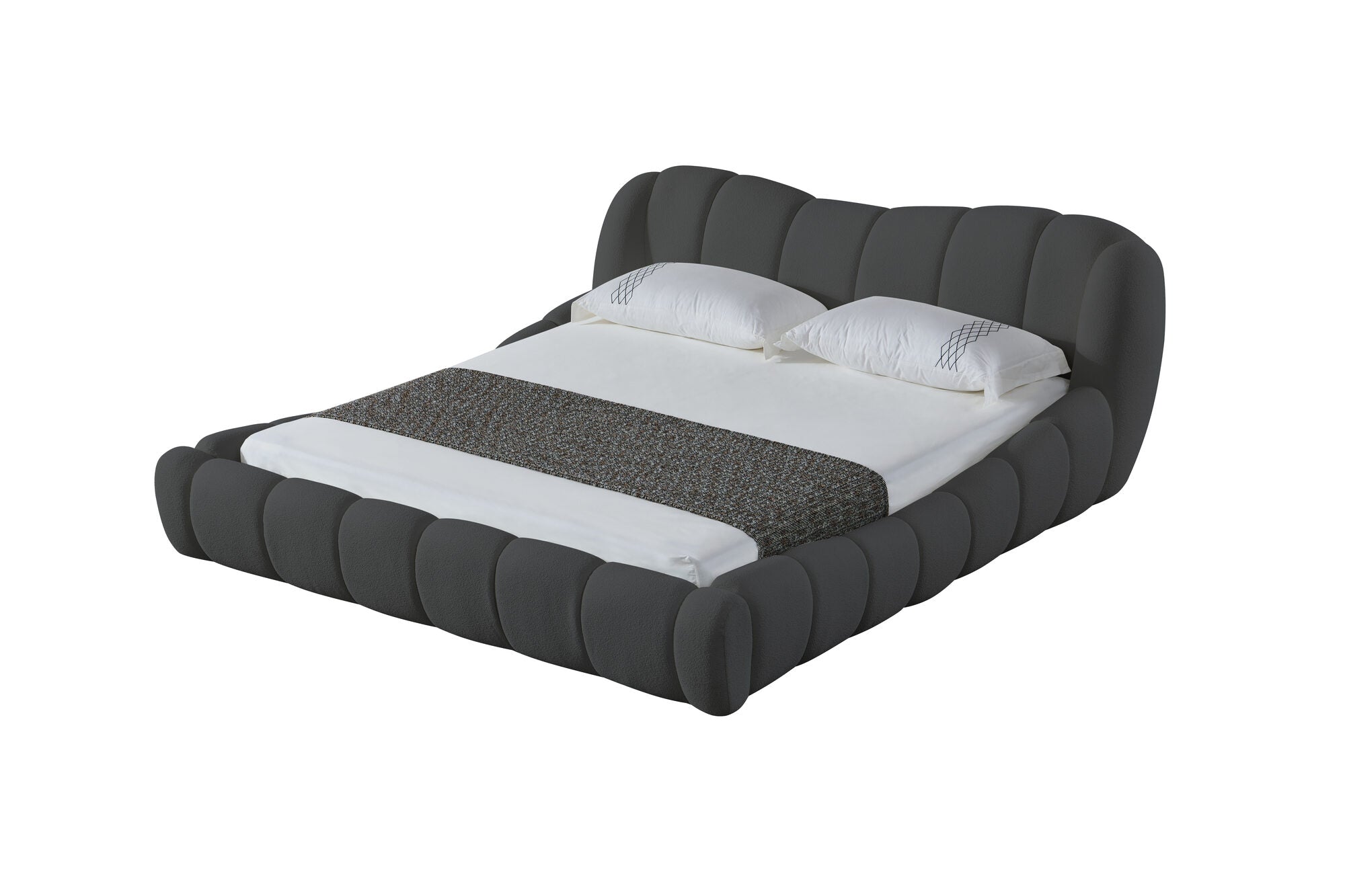 Pat dormitor dumonde, tapitat gri Royal 180x200 cm