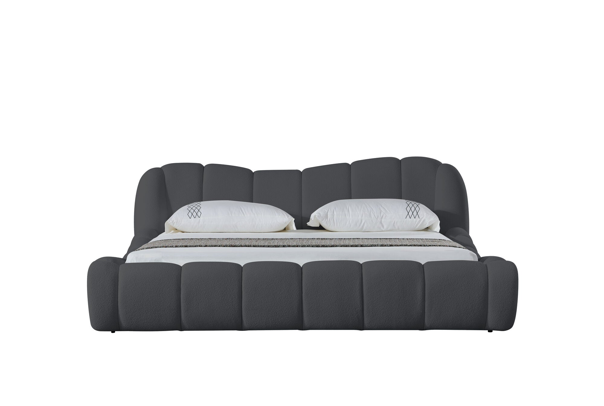 Pat dormitor dumonde, tapitat gri Royal 180x200 cm