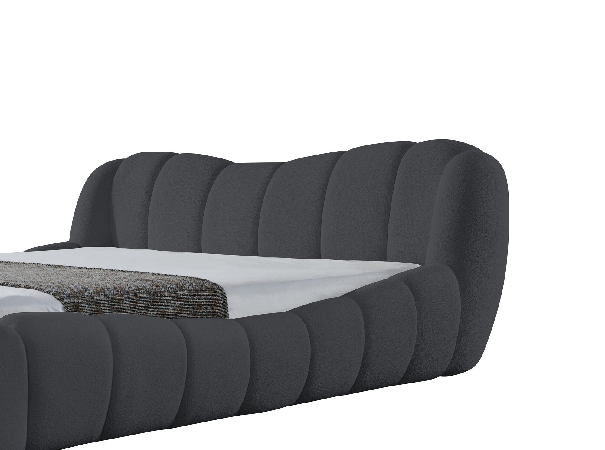 Pat dormitor dumonde, tapitat gri Royal 180x200 cm